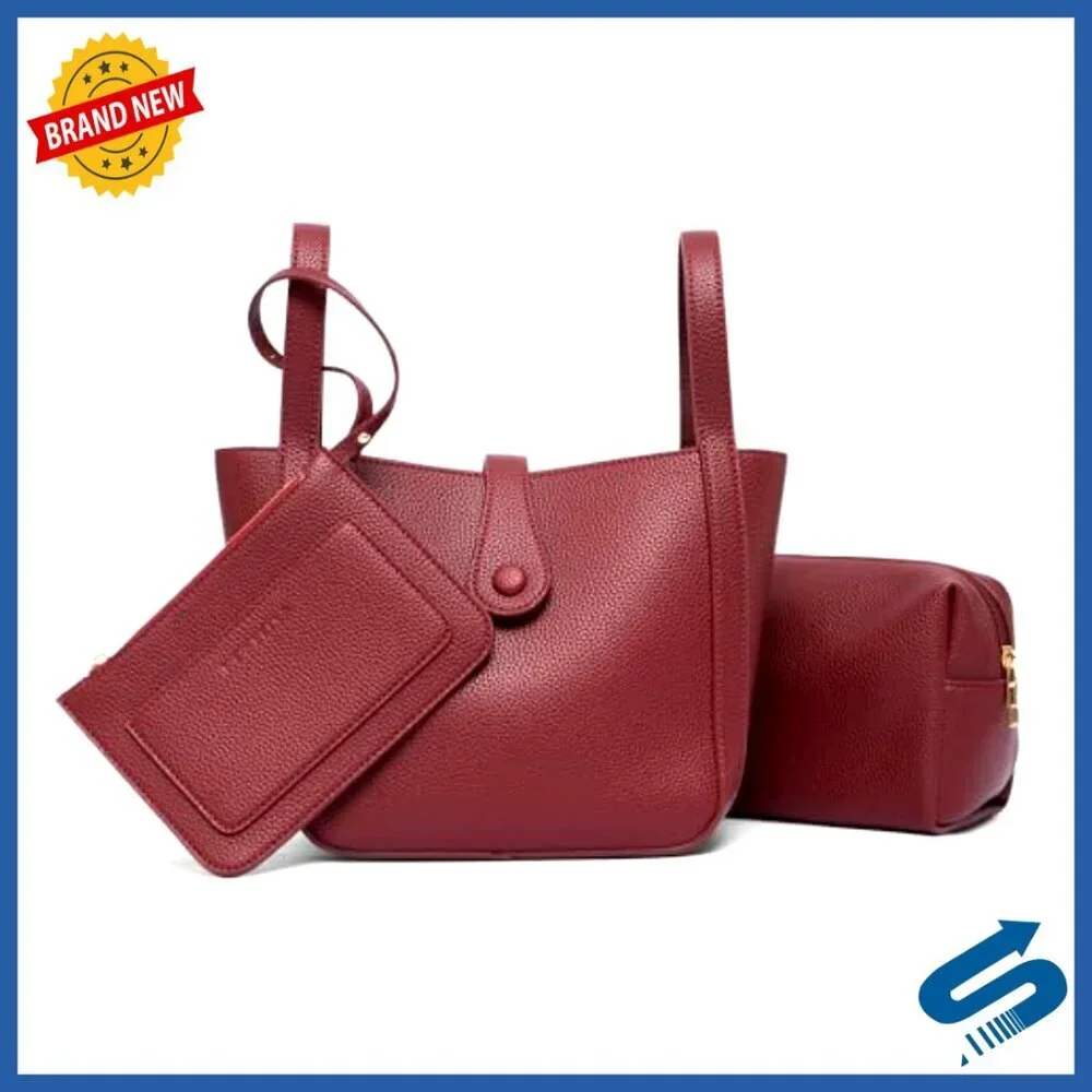 Square Top Handle Bucket Bag with Crossbody Strap for Work & Commute